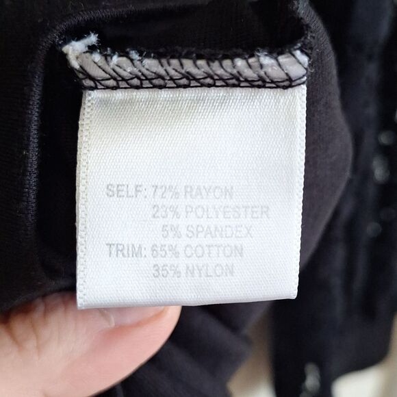 Rose & Olive Black Lace Sleeve Sweatshirt Size L - Picture 6 of 8